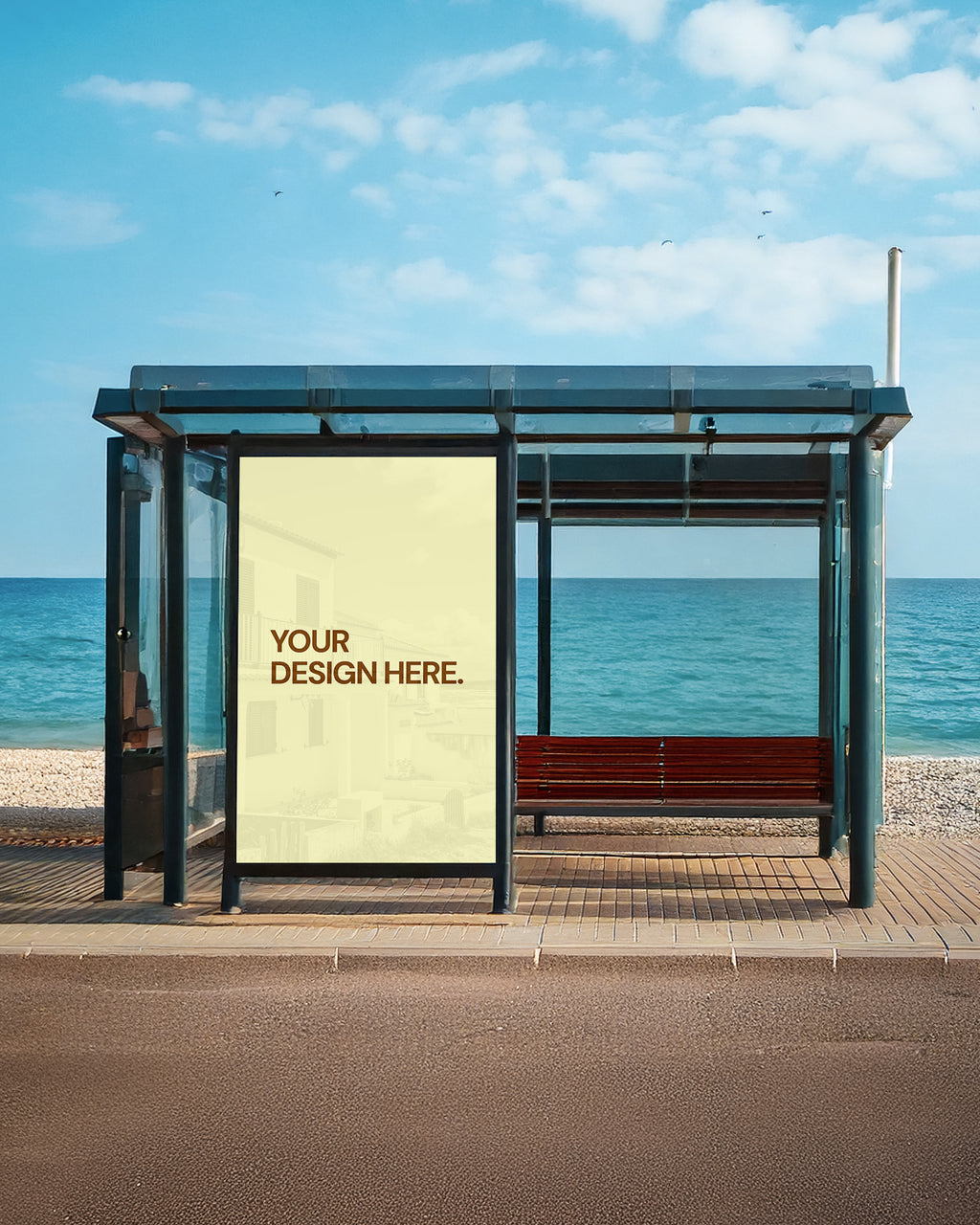MOCKUP - POSTER BUS STOP SEA