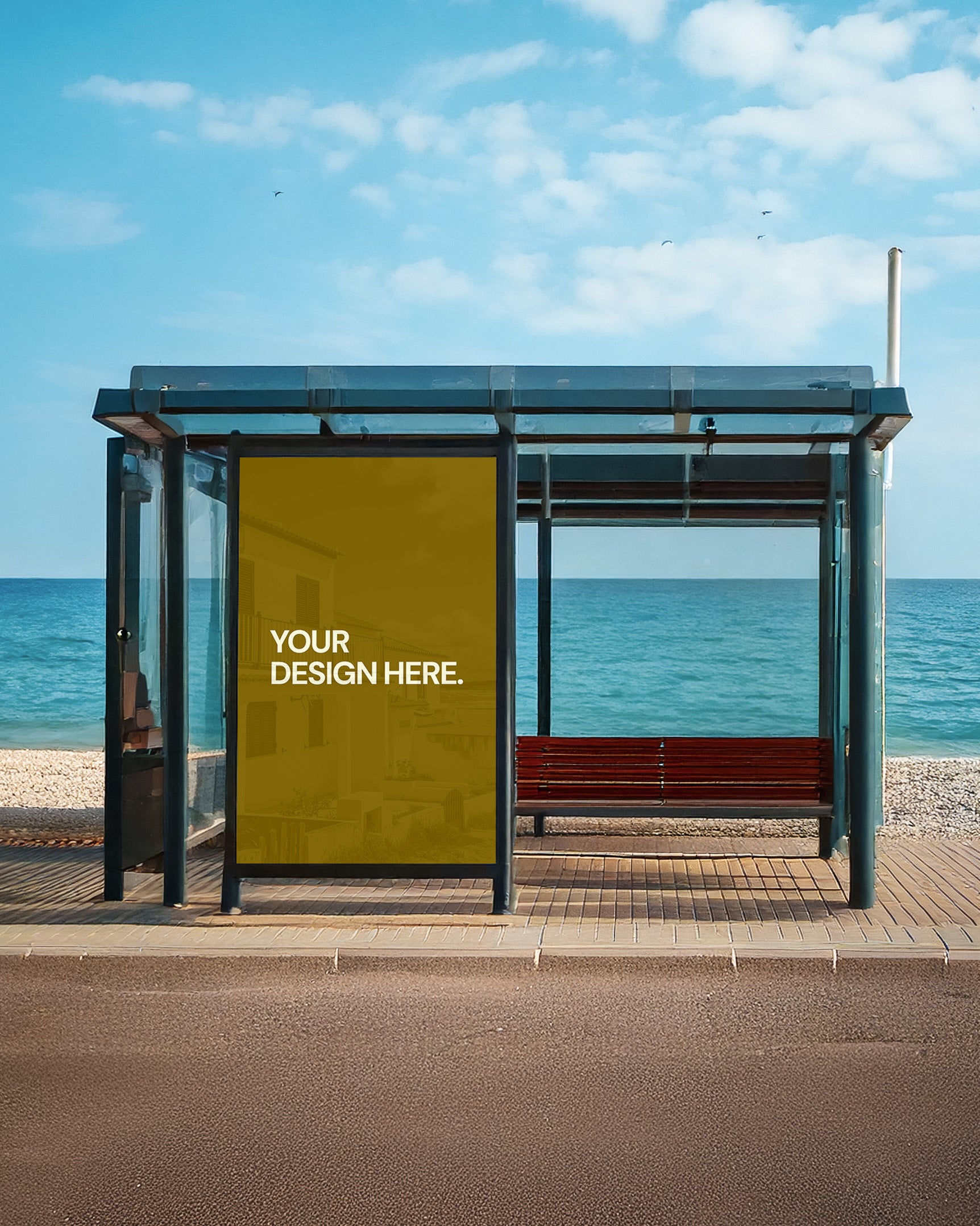 MOCKUP - POSTER BUS STOP SEA